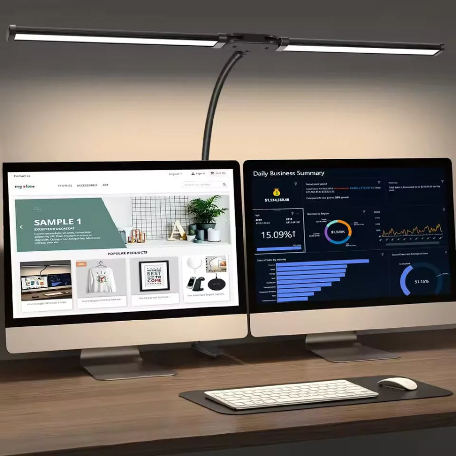 Double Headed Eye-care LED Clip Desk Lamp