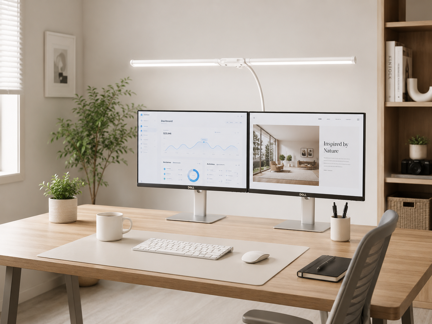 Double Head Eye-care LED Clip Desk Lamp